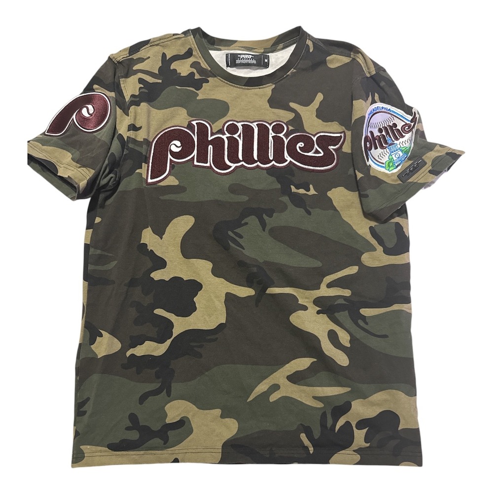 Pro Standard T-Shirt Mens M Camo Philadelphia Phillies MLB Luxury Athletic Patch